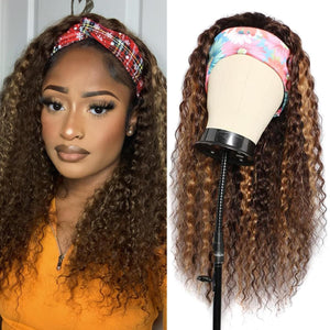 Human Hair #4/27 Highlight Curly Wig | Glueless, Brazilian Virgin Hair