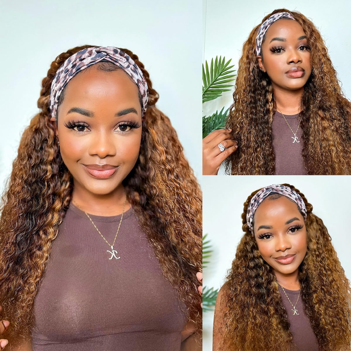 Human Hair #4/27 Highlight Curly Wig | Glueless, Brazilian Virgin Hair